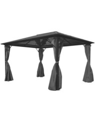 Chapiteau avec rideau Anthracite Aluminium 400 x 300 cm | Mobilier & Déco