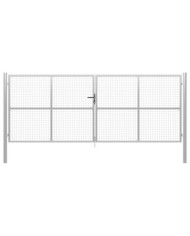 Porte de jardin Acier galvanisé 415x200 cm Argenté | Mobilier & Déco