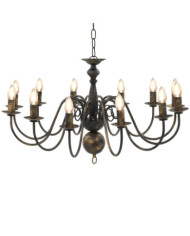 Lustre Noir antique 12 ampoules E14 | Mobilier & Déco