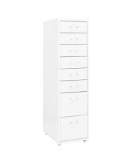 Classeur mobile Blanc 28x41x109 cm Métal | Mobilier & Déco