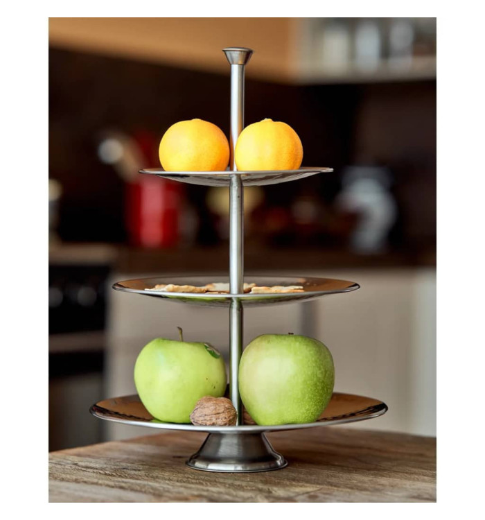 Excellent Houseware Support de service 3 niveaux 36,5 cm Inox | Mobilier & Déco