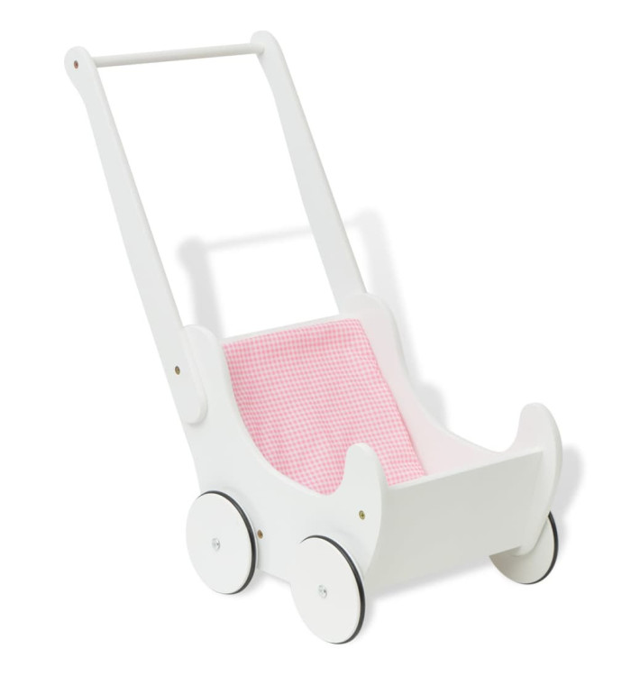 Poussette pour poupée Bois 53 x 25,7 x 50 cm Blanc | Mobilier & Déco