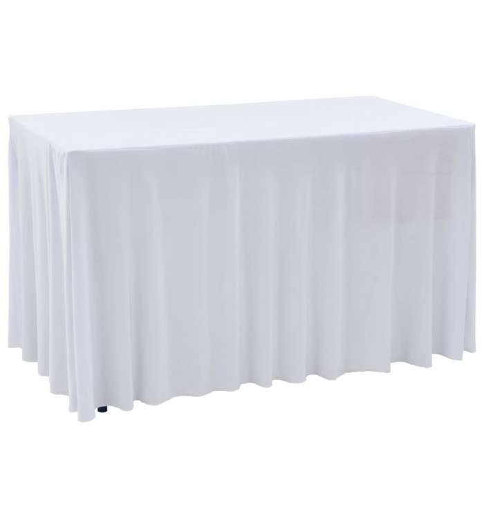 Nappes élastiques de table avec jupon 2 pcs 120x60,5x74cm Blanc | Mobilier & Déco