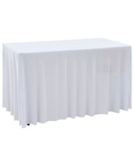 Nappes élastiques de table avec jupon 2 pcs 120x60,5x74cm Blanc | Mobilier & Déco