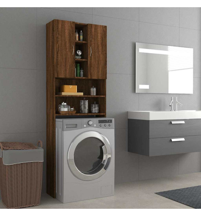 Meuble pour machine à laver Chêne marron 64x25,5x190 cm | Mobilier & Déco