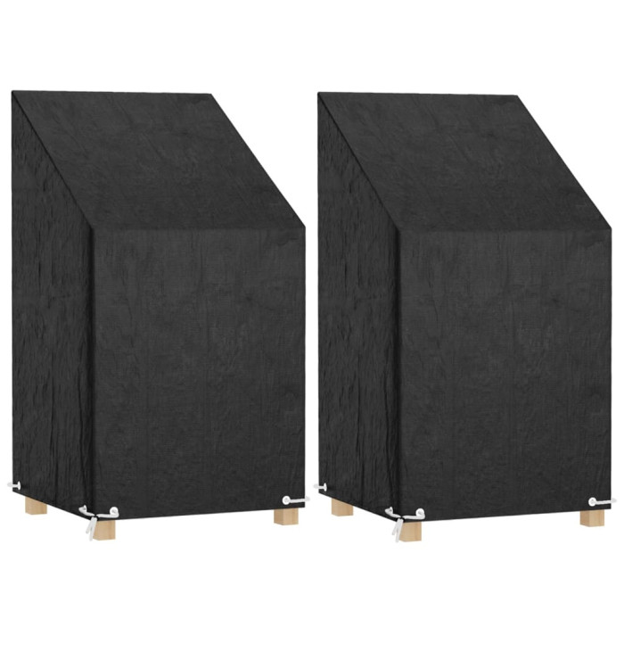 Housses de chaise de jardin 2 pcs 8 œillets 65x65x80/120 cm PE | Mobilier & Déco