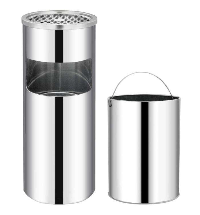 Poubelle à cendrier d'hôtel 30 L Acier inoxydable | Mobilier & Déco