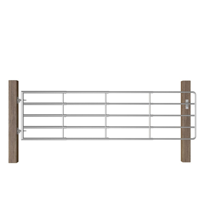 Portillon à 5 barres Acier (115-300)x90 cm Argenté | Mobilier & Déco