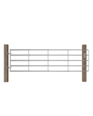 Portillon à 5 barres Acier (115-300)x90 cm Argenté | Mobilier & Déco