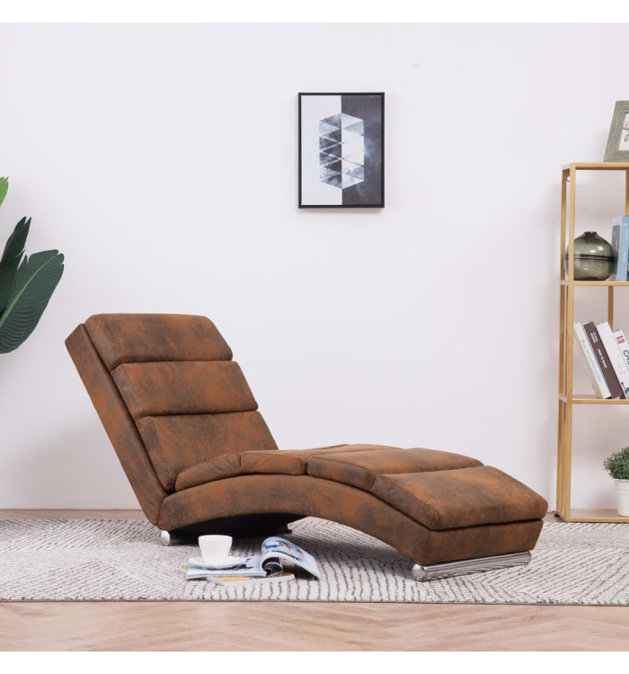 Chaise longue Marron Similicuir daim | Mobilier & Déco