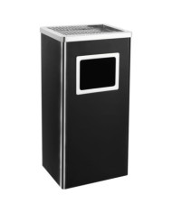 Poubelle à cendrier d'hôtel 45 L Acier Noir | Mobilier & Déco