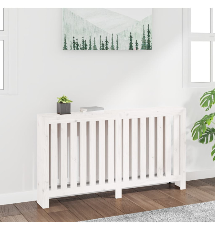 Cache-radiateur Blanc 153x19x84 cm Bois massif de pin | Mobilier & Déco