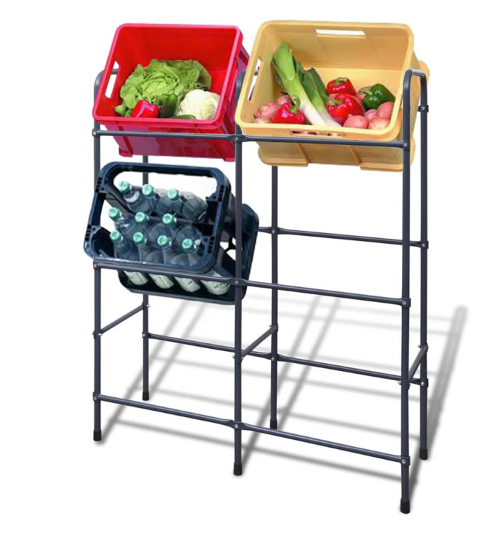 Étagère pour 6 caisses en acier | Mobilier & Déco