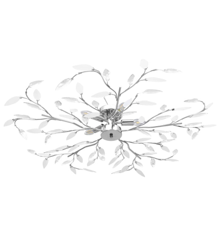 Plafonnier à bras feuille en cristal acrylique 5 ampoules E14 | Mobilier & Déco