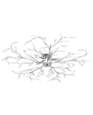 Plafonnier à bras feuille en cristal acrylique 5 ampoules E14 | Mobilier & Déco