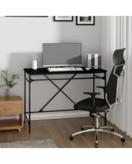 Bureau noir 100x50x75 cm bois d'ingénierie et fer | Mobilier & Déco