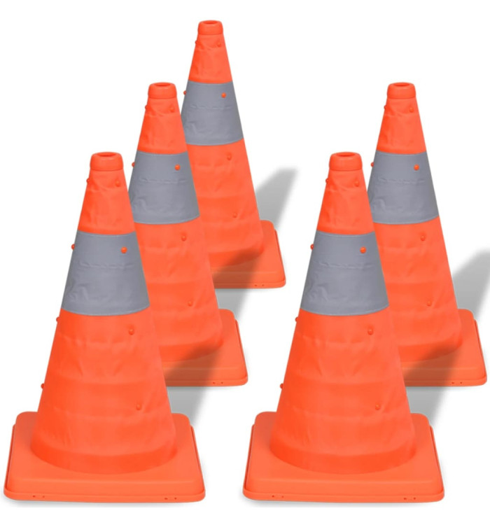 Cônes de signalisation escamotables 5 pcs 42 cm | Mobilier & Déco