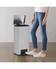 Poubelle à pédale anti-empreinte 30 L Argenté Acier inoxydable | Mobilier & Déco