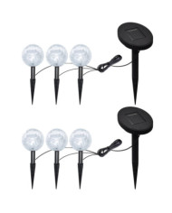 Lampes de jardin à LED 6pcs Ancrage à piquet et panneau solaire | Mobilier & Déco