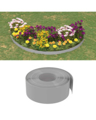 Bordures de jardin 4 pcs gris 10 m 20 cm polyéthylène | Mobilier & Déco