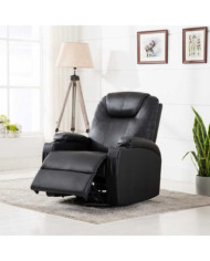 Fauteuil à bascule de massage Noir Similicuir | Mobilier & Déco