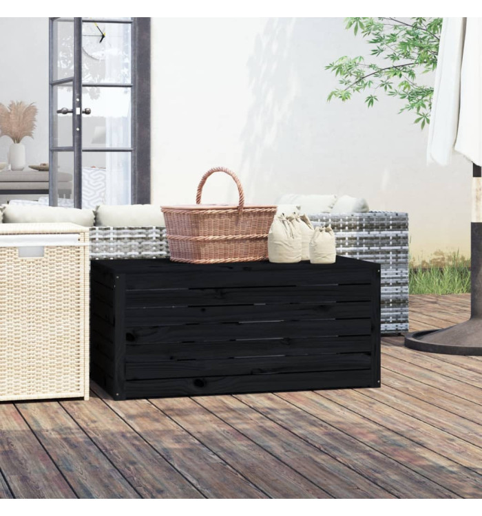 Boîte de jardin noir 101x50,5x46,5 cm bois massif de pin | Mobilier & Déco