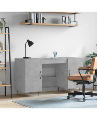 Bureau gris béton 140x50x75 cm bois d'ingénierie | Mobilier & Déco