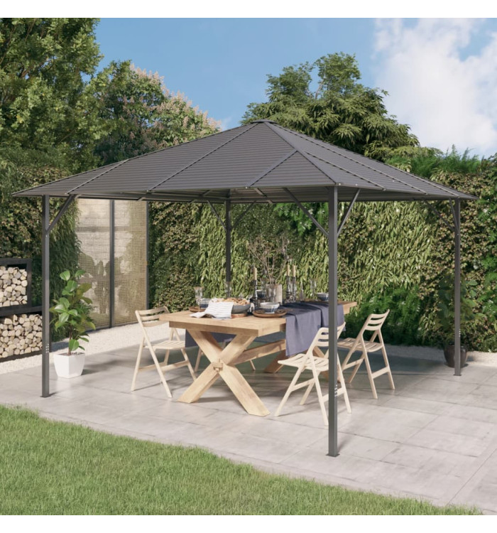 Belvédère avec toit 3x3 m Anthracite | Mobilier & Déco