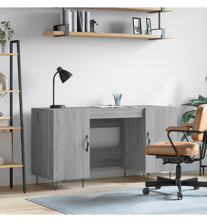 Bureau sonoma gris 140x50x75 cm bois d'ingénierie | Mobilier & Déco