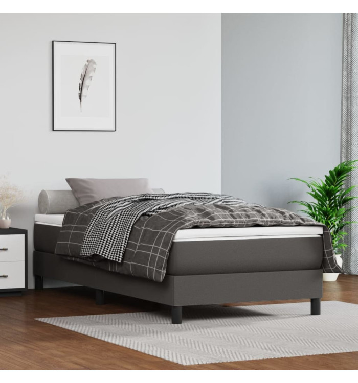 Matelas de lit à ressorts ensachés Gris 90x200x20 cm Similicuir | Mobilier & Déco