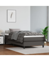 Matelas de lit à ressorts ensachés Gris 90x200x20 cm Similicuir | Mobilier & Déco