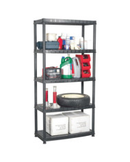 Étagère de rangement à 5 niveaux Noir 85x40x185 cm Plastique | Mobilier & Déco