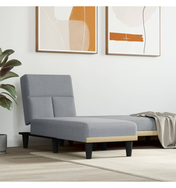 Chaise longue gris clair tissu | Mobilier & Déco