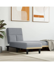 Chaise longue gris clair tissu | Mobilier & Déco
