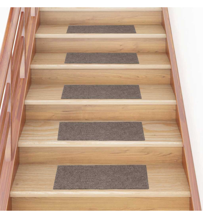Tapis d'escalier autocollants Rectangulaire 15 pcs 60x25cm Crème | Mobilier & Déco