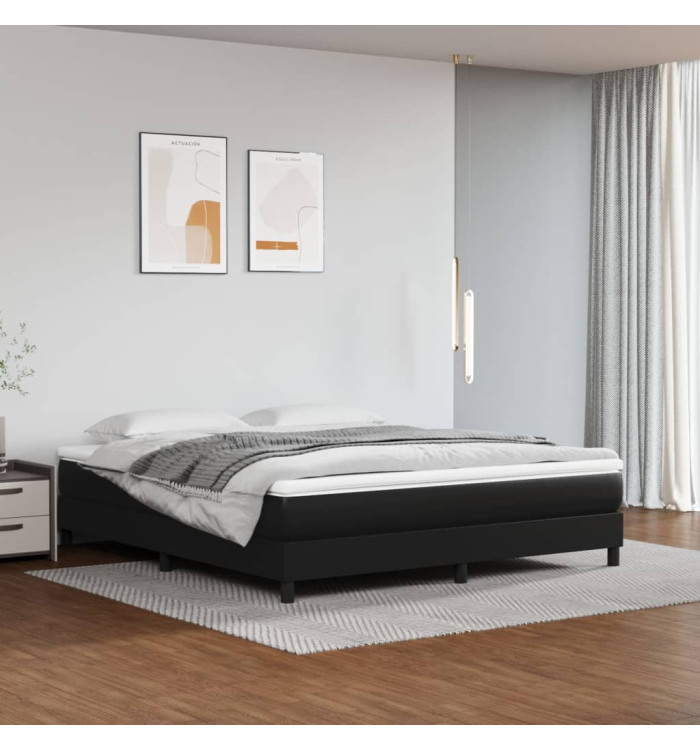 Matelas de lit à ressorts ensachés Noir 160x200x20cm Similicuir | Mobilier & Déco