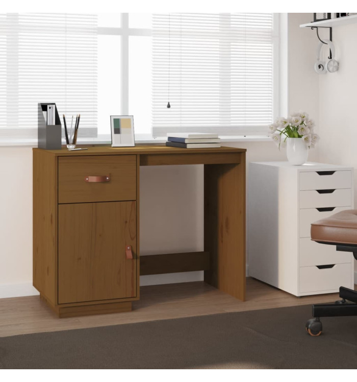 Bureau Marron miel 95x50x75 cm Bois massif de pin | Mobilier & Déco