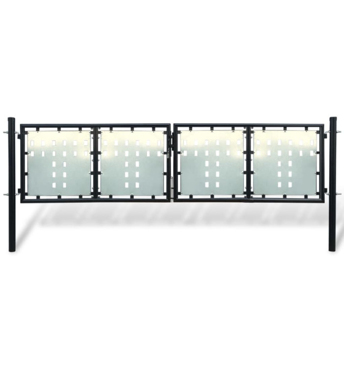 Portail simple de clôture Noir 300x150 cm | Mobilier & Déco