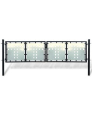 Portail simple de clôture Noir 300x150 cm | Mobilier & Déco