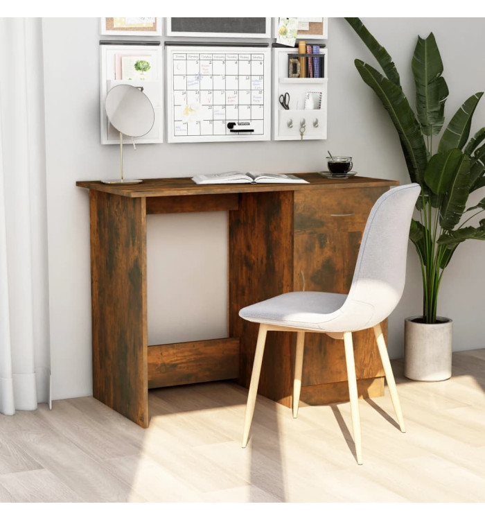 Bureau Chêne fumé 100x50x76 cm Bois d'ingénierie | Mobilier & Déco