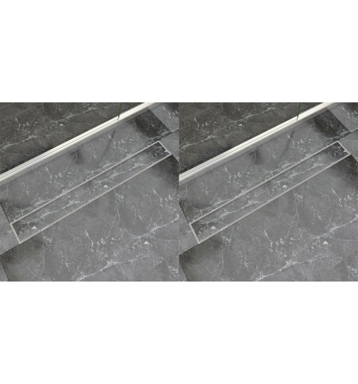 Drain de douche linéaire 2 pc 930 x 140 mm Acier inoxydable | Mobilier & Déco
