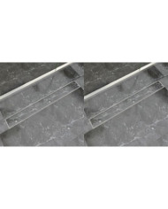 Drain de douche linéaire 2 pc 930 x 140 mm Acier inoxydable | Mobilier & Déco