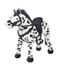 Jouet en peluche Cheval Noir et blanc XXL | Mobilier & Déco
