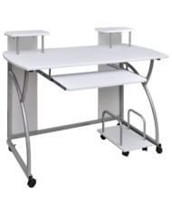 Bureau d'ordinateur Blanc 110x52x88,5 cm Bois d’ingénierie | Mobilier & Déco