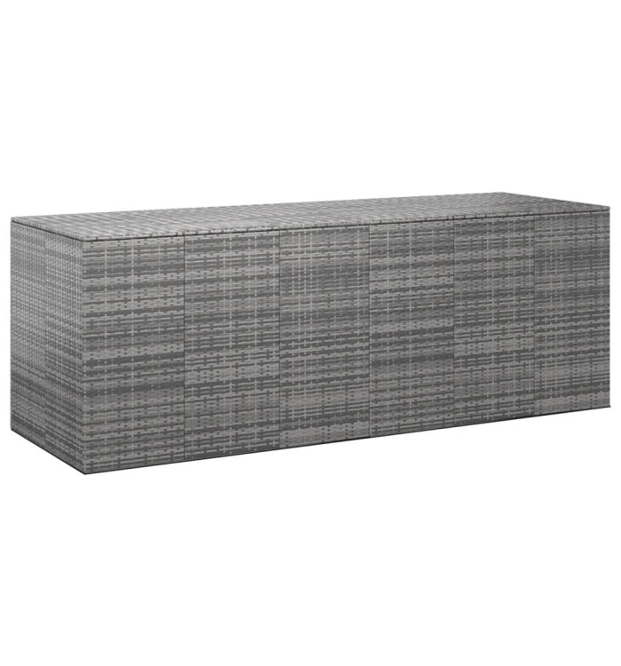 Boîte à coussins de jardin Résine tressée 291x100,5x104 cm Gris | Mobilier & Déco