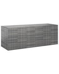 Boîte à coussins de jardin Résine tressée 291x100,5x104 cm Gris | Mobilier & Déco