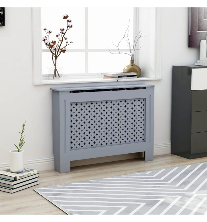 Cache-radiateur anthracite 112x19x81,5 cm MDF | Mobilier & Déco