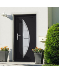 Porte d'entrée anthracite 98x208 cm PVC | Mobilier & Déco