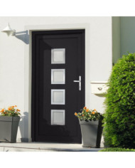 Porte d'entrée anthracite 108x208 cm PVC | Mobilier & Déco