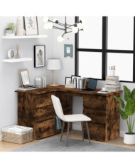 Bureau d'angle Chêne fumé 145x100x76 cm Bois d'ingénierie | Mobilier & Déco